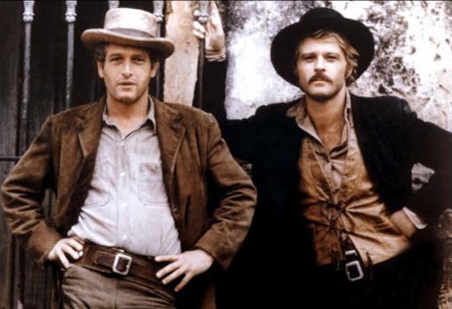 Paul Newman y Robert Redford, en el rodaje de &#039;Dos hombres y un destino&#039; (1969)